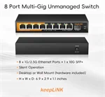 המתג הלא מנוהל של KeepLink עם 8 יציאות Multi-Gigabit, KP-9000-9XH-X 3